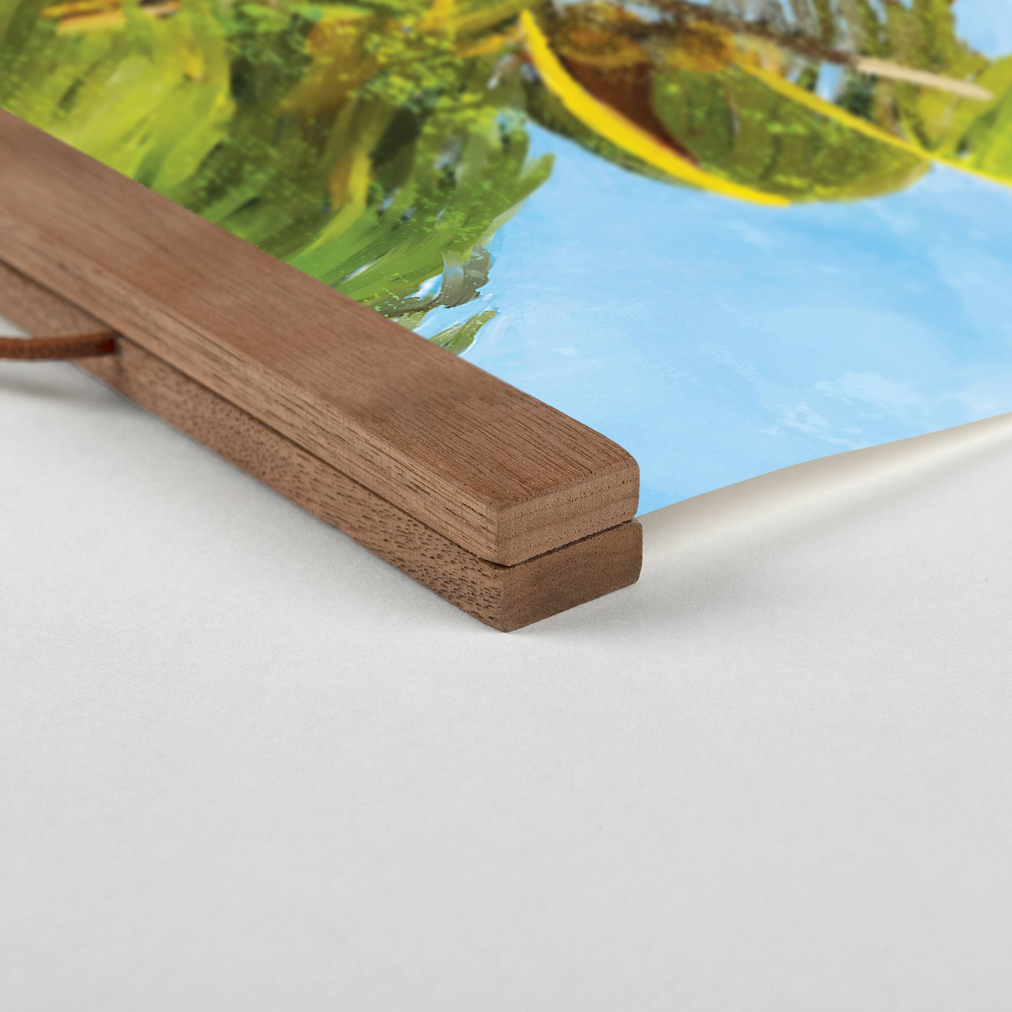 Women Palms Teak Hanging Canvas